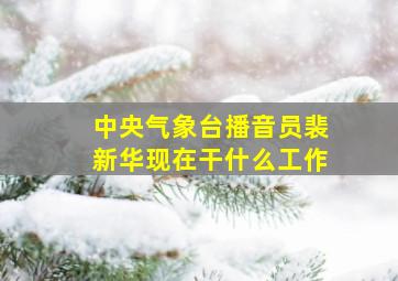 中央气象台播音员裴新华现在干什么工作