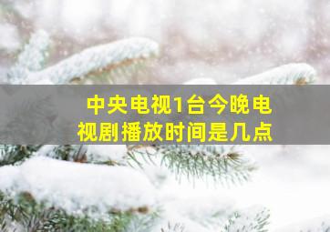 中央电视1台今晚电视剧播放时间是几点