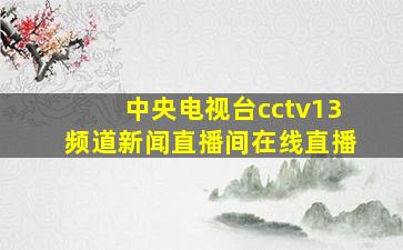 中央电视台cctv13频道新闻直播间在线直播