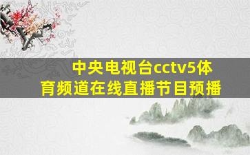 中央电视台cctv5体育频道在线直播节目预播