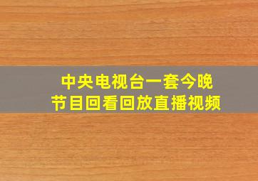 中央电视台一套今晚节目回看回放直播视频