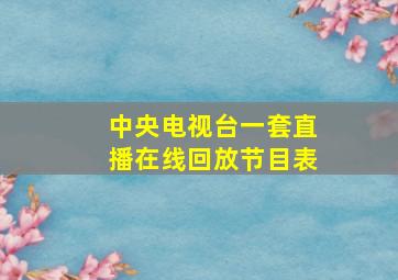 中央电视台一套直播在线回放节目表