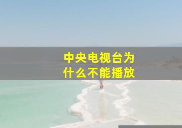 中央电视台为什么不能播放