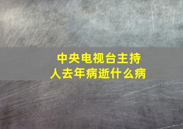 中央电视台主持人去年病逝什么病