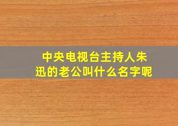 中央电视台主持人朱迅的老公叫什么名字呢