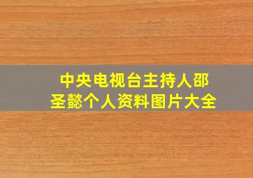 中央电视台主持人邵圣懿个人资料图片大全