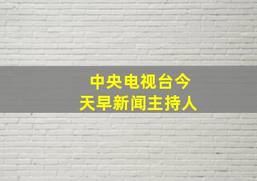 中央电视台今天早新闻主持人