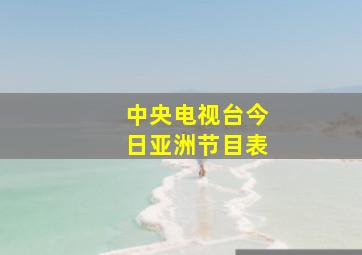 中央电视台今日亚洲节目表