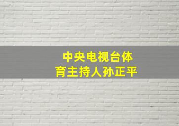 中央电视台体育主持人孙正平