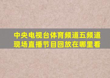 中央电视台体育频道五频道现场直播节目回放在哪里看