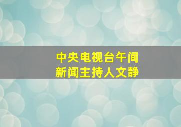 中央电视台午间新闻主持人文静