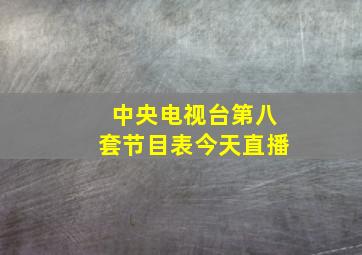 中央电视台第八套节目表今天直播