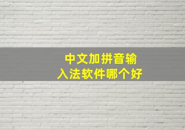 中文加拼音输入法软件哪个好