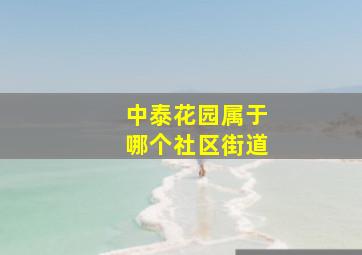 中泰花园属于哪个社区街道