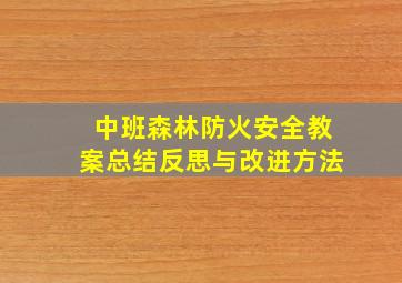 中班森林防火安全教案总结反思与改进方法