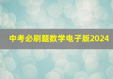 中考必刷题数学电子版2024