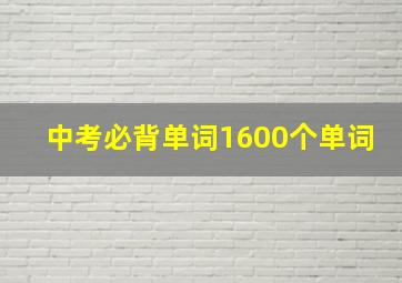 中考必背单词1600个单词