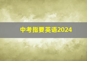 中考指要英语2024