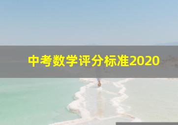 中考数学评分标准2020