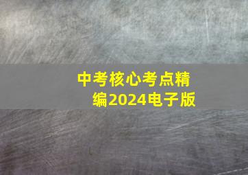 中考核心考点精编2024电子版