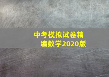 中考模拟试卷精编数学2020版