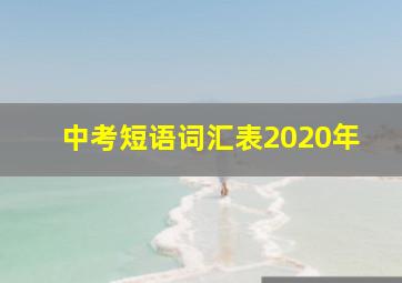 中考短语词汇表2020年