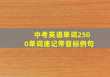 中考英语单词2500单词速记带音标例句