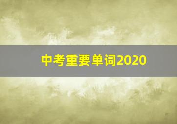 中考重要单词2020