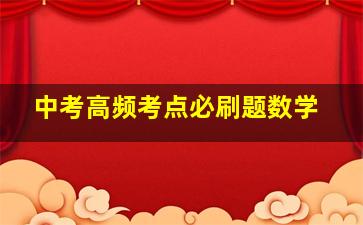 中考高频考点必刷题数学