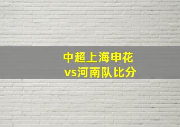 中超上海申花vs河南队比分