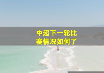 中超下一轮比赛情况如何了