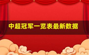 中超冠军一览表最新数据