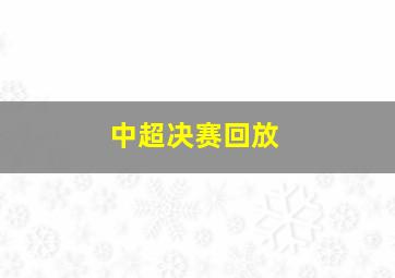 中超决赛回放