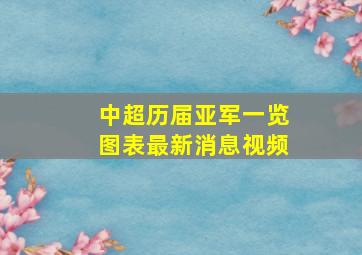 中超历届亚军一览图表最新消息视频