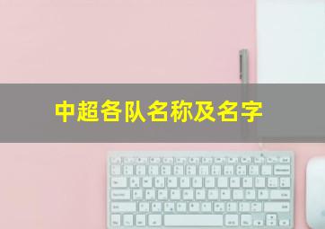 中超各队名称及名字