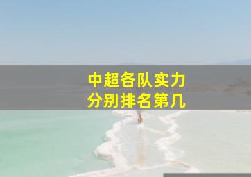 中超各队实力分别排名第几