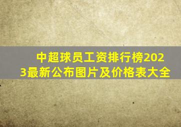 中超球员工资排行榜2023最新公布图片及价格表大全