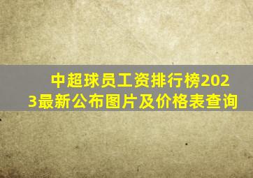 中超球员工资排行榜2023最新公布图片及价格表查询