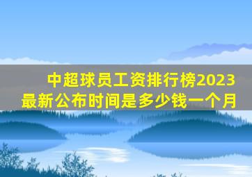 中超球员工资排行榜2023最新公布时间是多少钱一个月