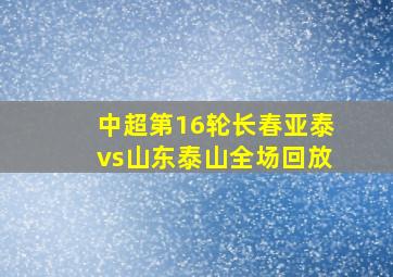 中超第16轮长春亚泰vs山东泰山全场回放