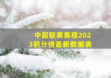 中超联赛赛程2023积分榜最新数据表