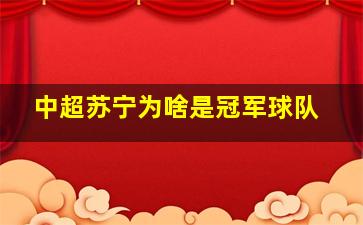 中超苏宁为啥是冠军球队