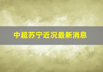 中超苏宁近况最新消息