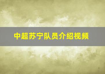 中超苏宁队员介绍视频