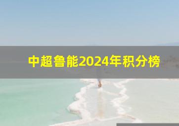 中超鲁能2024年积分榜