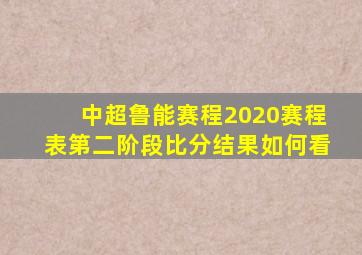 中超鲁能赛程2020赛程表第二阶段比分结果如何看