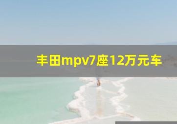 丰田mpv7座12万元车