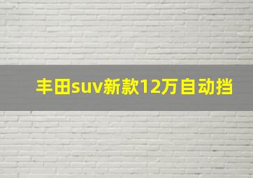 丰田suv新款12万自动挡