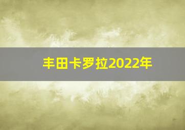 丰田卡罗拉2022年