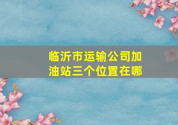 临沂市运输公司加油站三个位置在哪